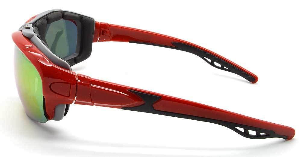 Mohawk OHAHA Cycling Padded Sunglasses Goggles Red & Sunburst Y141 